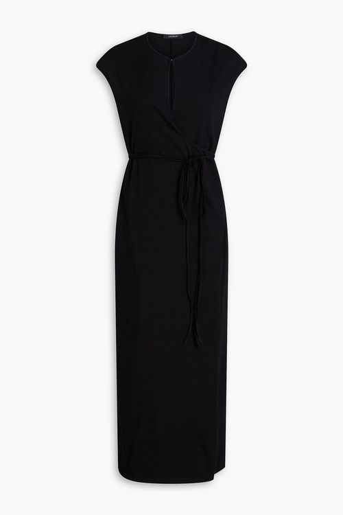 Leigh cotton-jersey midi wrap dress