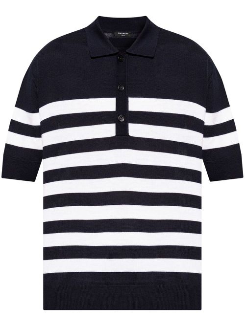 Striped polo shirt - Blue
