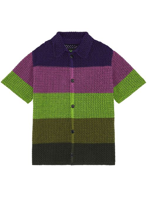 Stripe crochet shirt - Blue