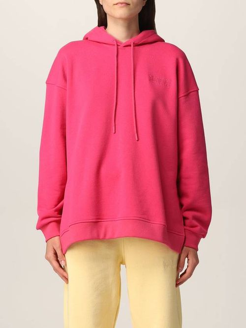 Logo-embroidered oversized hoodie - Yellow