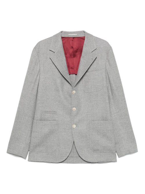 Fine-ribbed blazer - Grey
