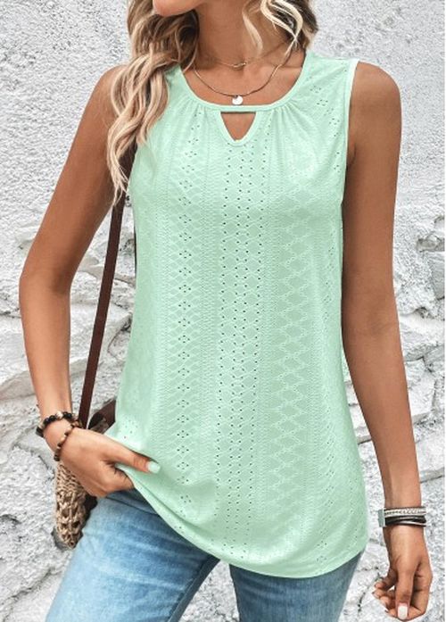 Modlily Light Green Cut Out Tank Top