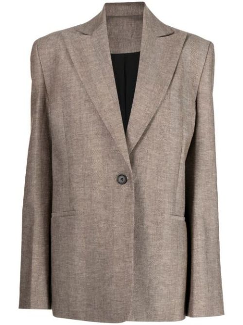 Single-breasted linen-cotton blazer