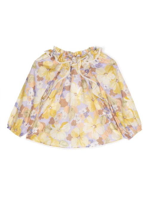 Pop gathered-neck blouse - Yellow