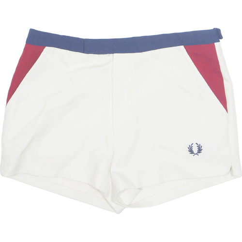 FRED PERRY Womens Sports Shorts Cream 90s M W