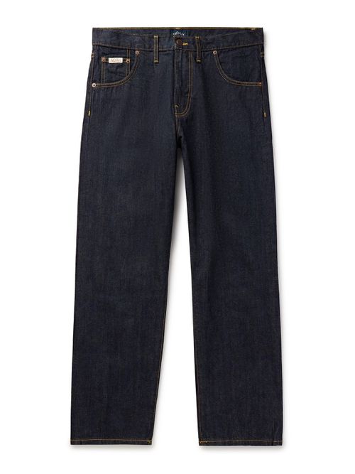 Straight-Leg Pleated Jeans