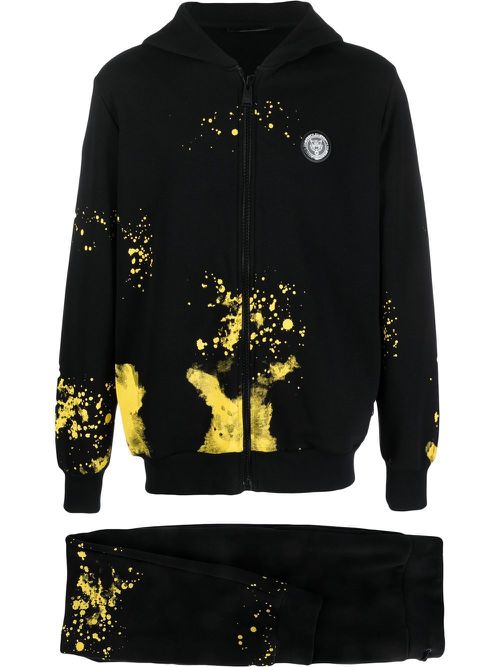 Graphic-print track pants - Black