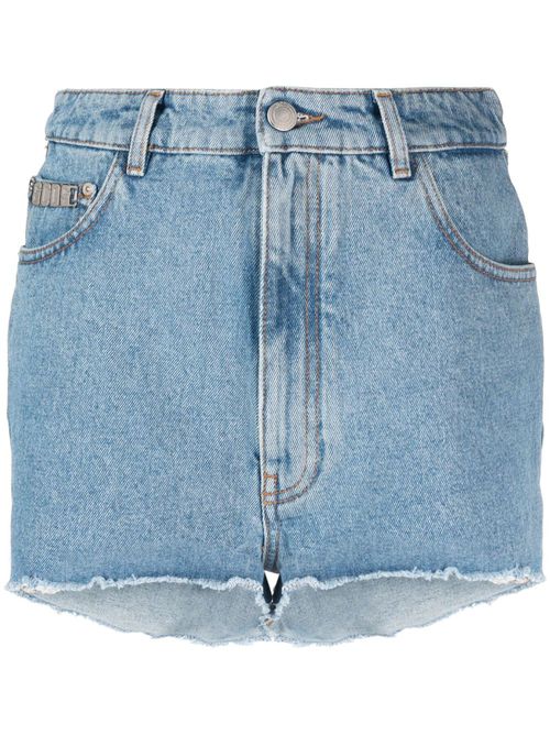 High-waisted denim shorts - Blue