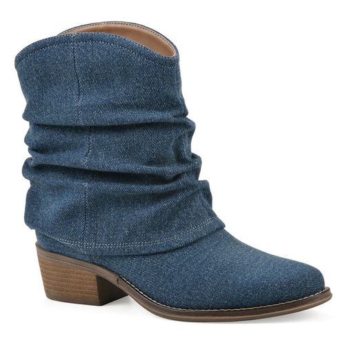 Women's Alden Mid Calf Western Booties (Dark Denim Fabric)