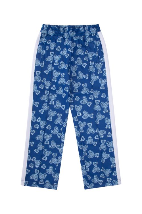 Teddy-Print Lightweight Trousers — Blue