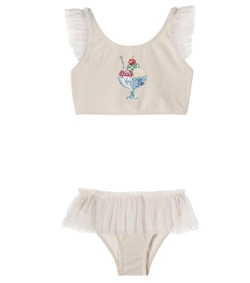 Konges Sløjd Amandine sequined tulle-trimmed bikini