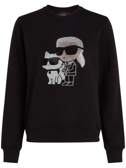 Ikonik rhinestone-embellished sweatshirt - Black