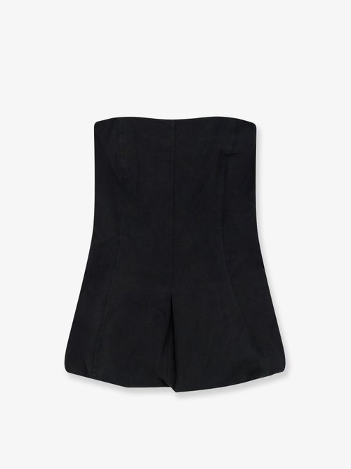 Cotton-Silk Blend Top — Black