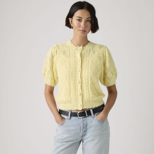 Evi's Pauline Pointelle Short-Sleeve Cardigan - Women