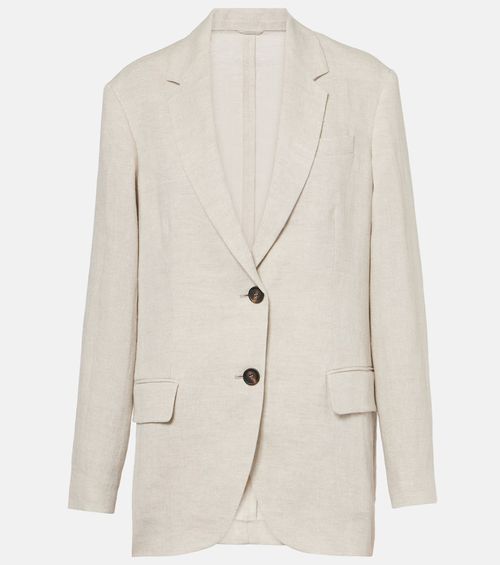 Linen-blend blazer