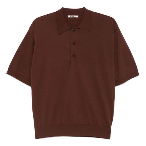 Auralee | cotton polo shirt - ブラウン | Realry