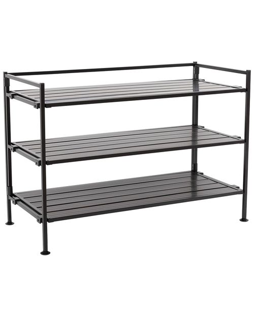 Seville Classics 3-Tier Stackable Metal Slat 12-Pair Shoe Rack for