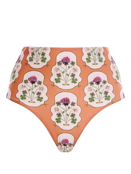 Magenta Trébol embroidered bikini bottoms