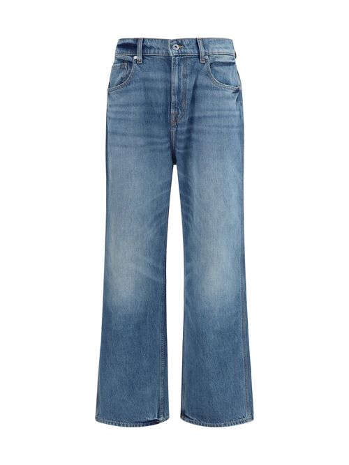 Wide-Leg Cotton Jeans — Blue