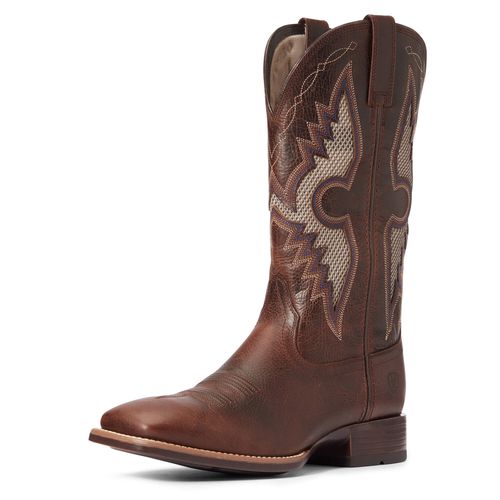 Men's Solado VentTEK Western Boots in Dark Whiskey Leather, EE Wide Width, Size 7.5, by Ariat
