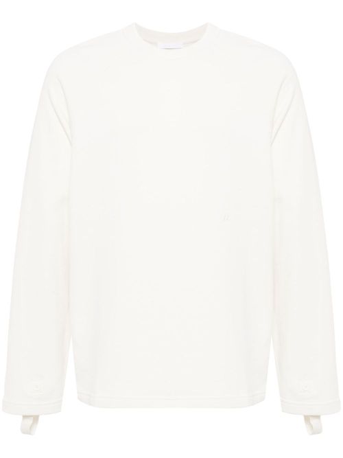 Crew-neck cotton jumper - Neutrals