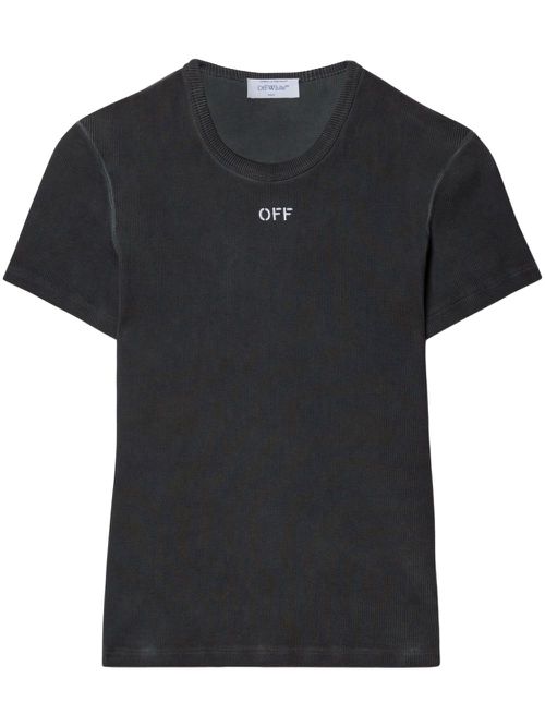 Logo-embroidered T-shirt - Grey