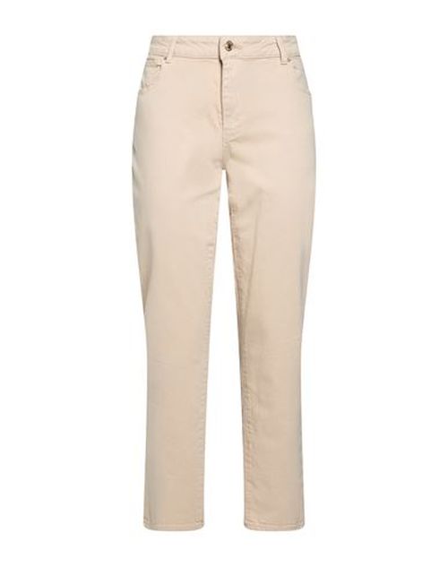 Woman Pants Beige Size 24 Cotton, Elastane