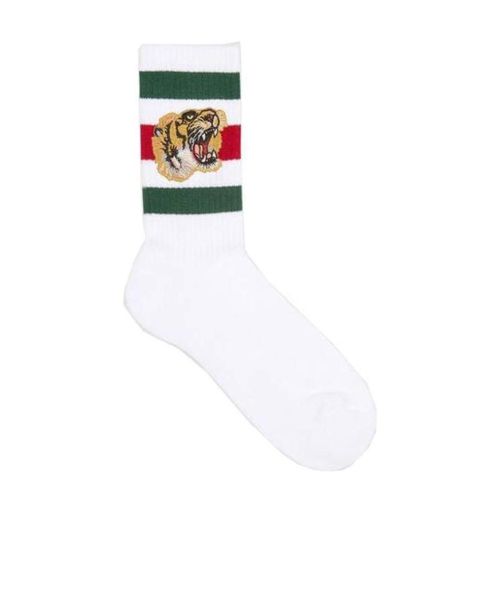 Stretch cotton socks with tiger