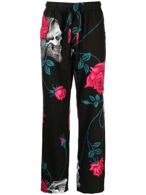 Wildside cotton wide-leg trousers - Black