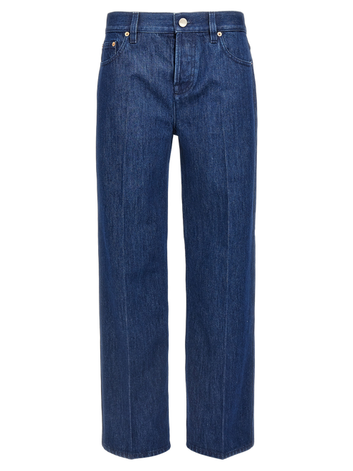 Straight-Leg Cotton Denim Jeans — Blue