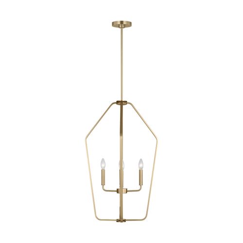 Satin Brass Chandelier from the Kennan Collection