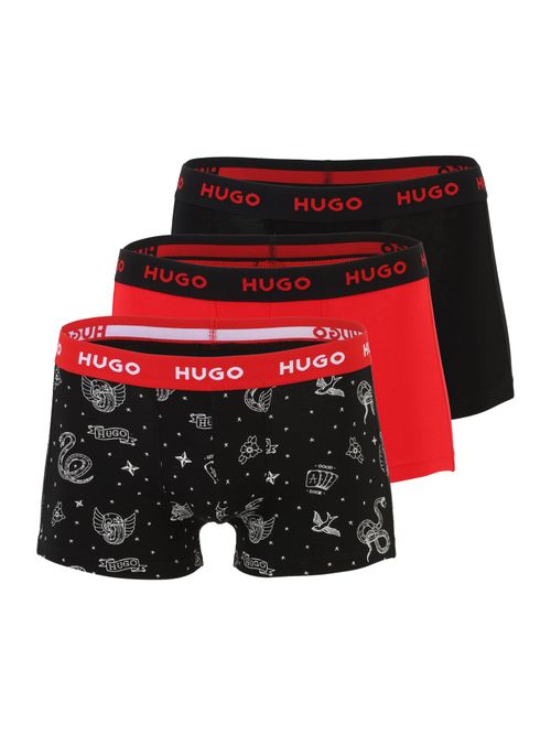 HUGO Boxer rosso / nero / bianco