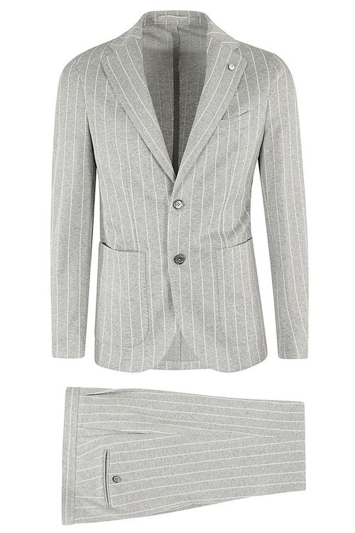 Pinstripe Suit With Structured Blazer