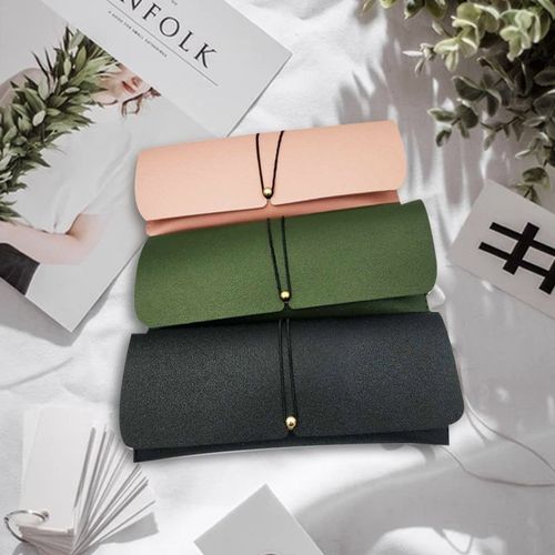 Multi Colored PVC Leather Glasses Case Stylish Unique Sunglasses Storage Bag With Soft Pouch For Men's Apparel Accessorie