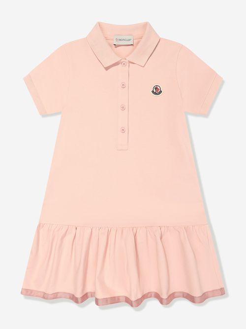 Girls Logo Polo Dress in Pink