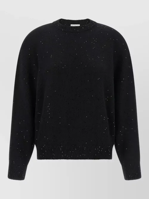 Brunello Cucinelli - diamante cashmere silk sweater crew neck