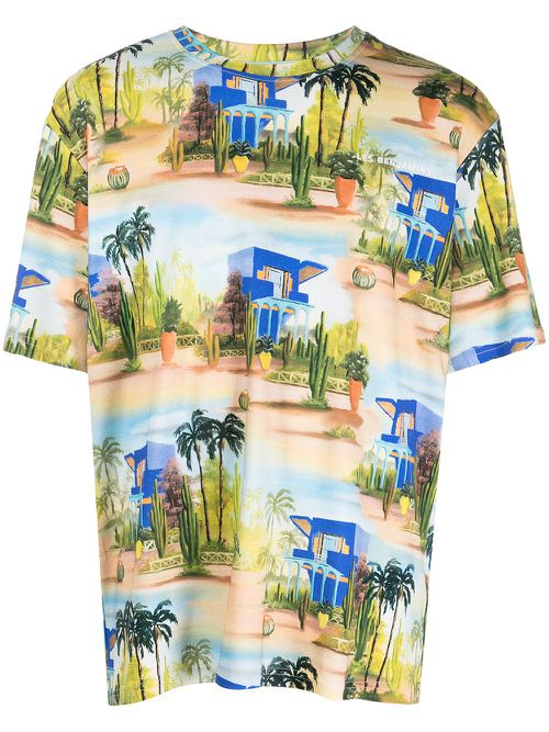 Graphic-print cotton T-shirt - Blue