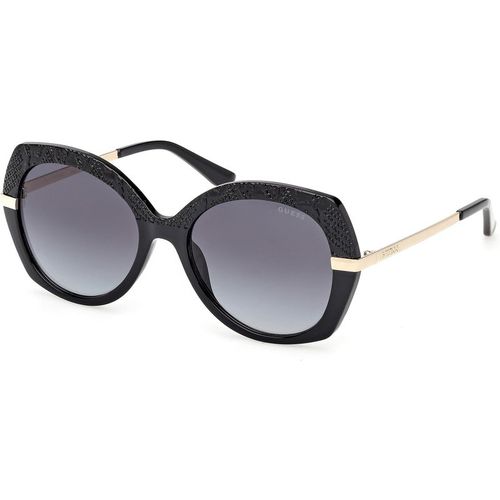 Guess Mujer Guess GU00215 01B Gafas de sol Inyectado Negro Fumar Redonda Norma