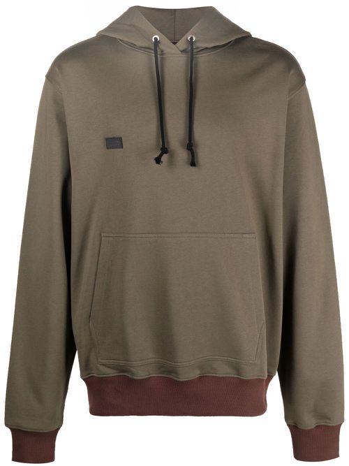 Drawstring logo-print hoodie - Green