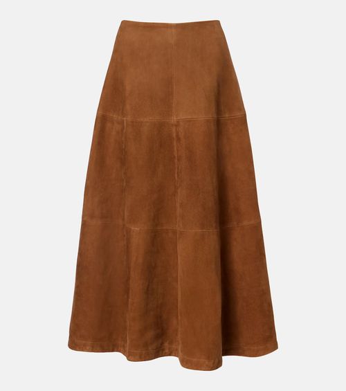 Opera suede maxi skirt