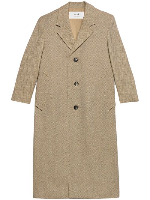 Single-breasted long coat - Neutrals