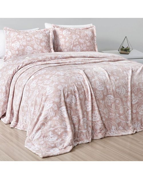 3Pc Plush Blanket Set