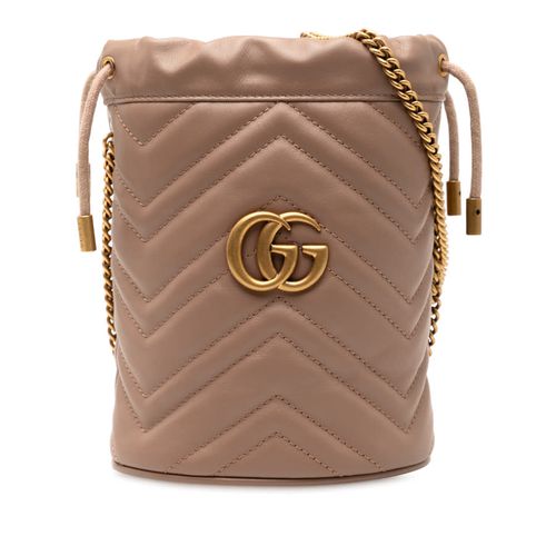 Pre-owned Small GG Marmont Leather Matelasse Bucket Bag Ladies 575163 525040