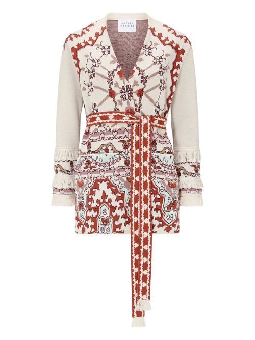 Dylan patterned belted cardigan - Neutrals