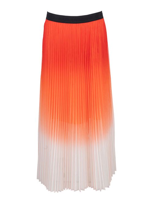 Pleated mesh ombre skirt