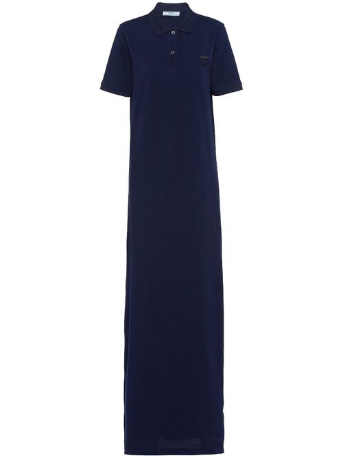 Piqué maxi dress - Blue