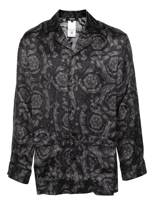 Barocco-print pyjama shirt - Black