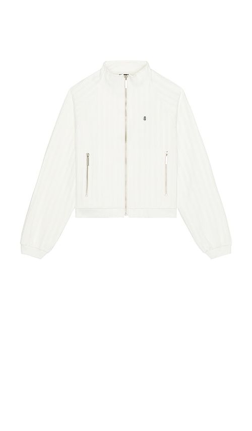 MADFRENZY Striped Track Jacket in White. - S also in L, M, XL/1X