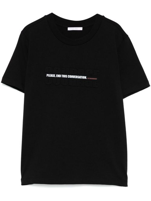 Slogan-print T-shirt - Black