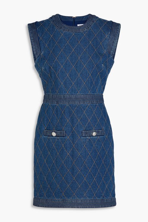 white christmas dresses Imara Denim Mini Dress in Dark Bright Blue main image 0